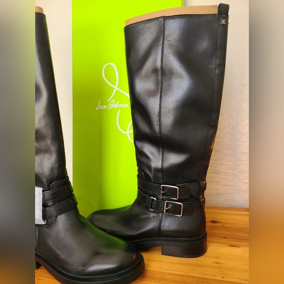 Sam Edelman Freda Black Leather Boots - Picture 2 of 7